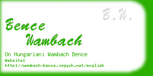 bence wambach business card